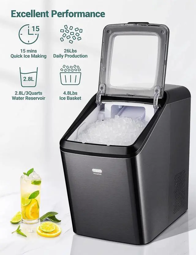 Alt view image 4 of 7 - Gevi Countertop Nugget Ice Maker Machine 28lb/24 SelfCleaning Portable Ice Maker