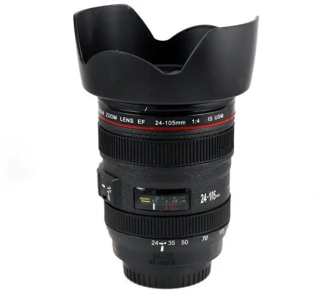 Main image of Camera Lens Mug with Cookie Holder Canon EF 24-105mm Coffee Mug Stainless Cup
