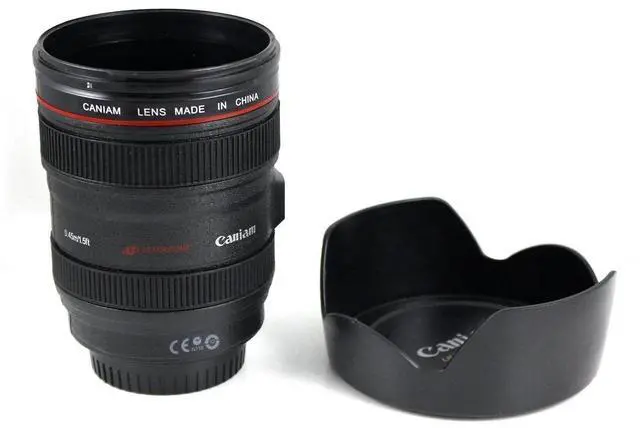 Alt view image 2 of 5 - Camera Lens Mug with Cookie Holder Canon EF 24-105mm Coffee Mug Stainless Cup