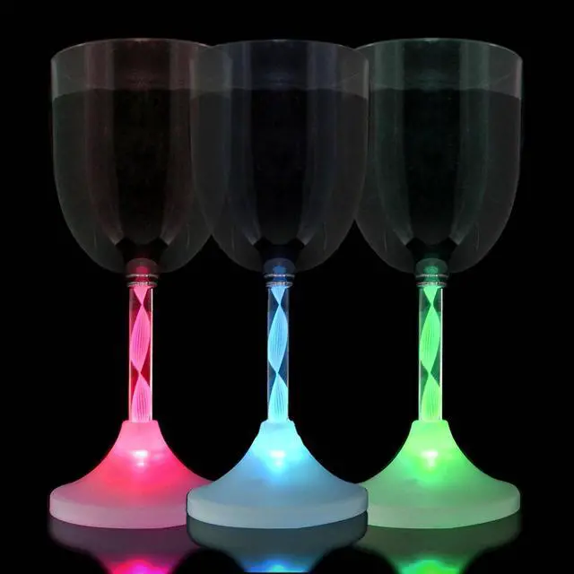 Alt view image 7 of 7 - LED Light Up Flashing Wine Goblet Wine Glasses, Set of 6