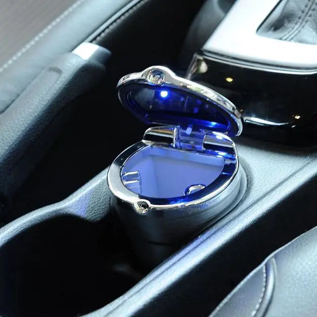 Alt view image 3 of 3 - Portable Car Home LED Light up Ashtray Auto Travel Cigarette Ash Holder Cup