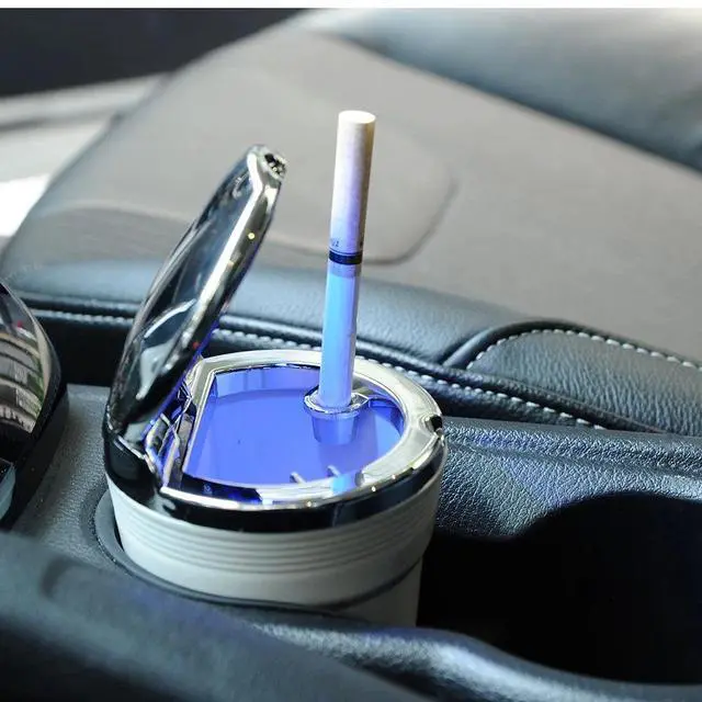Alt view image 2 of 3 - Portable Car Home LED Light up Ashtray Auto Travel Cigarette Ash Holder Cup