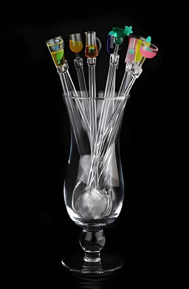 Alt view image 5 of 7 - Cocktail Drink Swizzle Stirrer Sticks with Cup Shape 10 packs