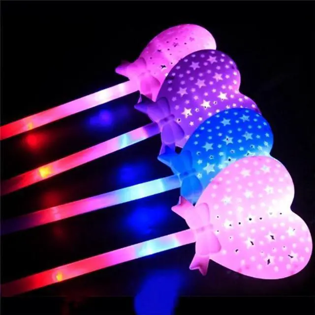 Alt view image 5 of 7 - LED Heart Wands Flashing light up Magic stick Multi Color Flashing 12 pks