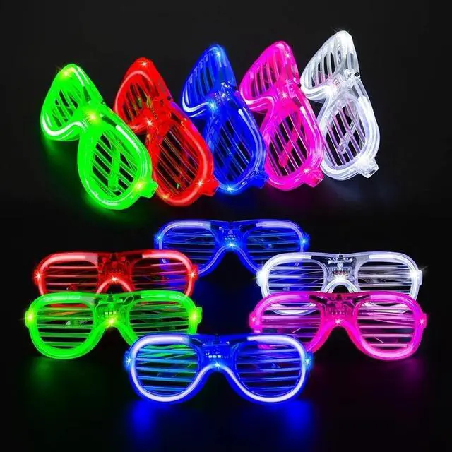 Main image of 12 Frame LED Flashing Glasses Light Up Sunglasses Wedding Party Favor Packs