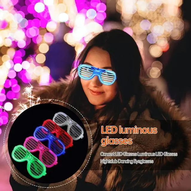 Alt view image 2 of 4 - 12 Frame LED Flashing Glasses Light Up Sunglasses Wedding Party Favor Packs