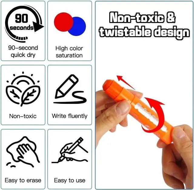 Alt view image 4 of 7 - 36 Colors Tempera Paint Sticks Set Quick-Drying & WashableArt Supplies for Kids