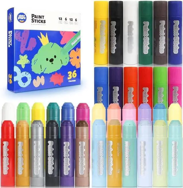 Main image of 36 Colors Tempera Paint Sticks Set Quick-Drying & WashableArt Supplies for Kids