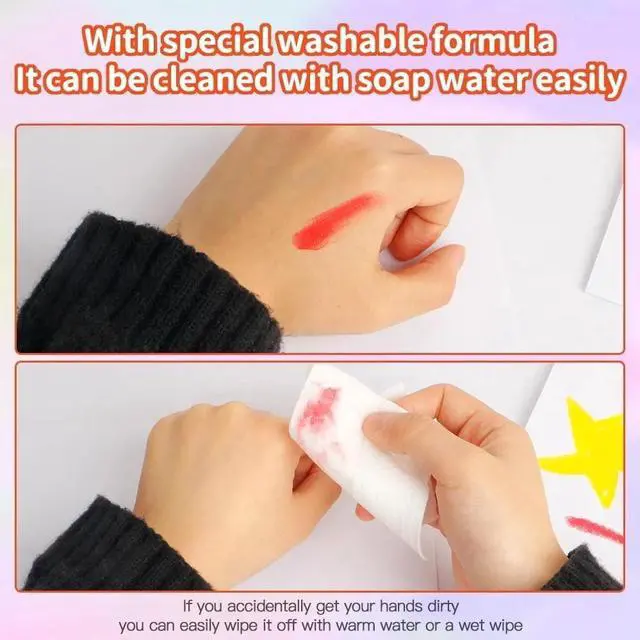 Alt view image 7 of 7 - 36 Colors Tempera Paint Sticks Set Quick-Drying & WashableArt Supplies for Kids