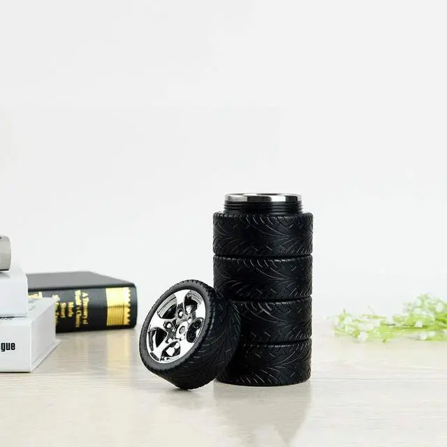 Alt view image 2 of 6 - Tire Coffee Tea Mug Stainless Steel Interior Durable Cup 11 oz