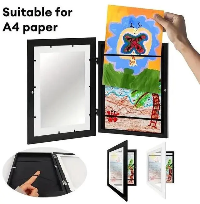 Alt view image 6 of 7 - 8.5x11 Kids Art Frames Art Display Frame Drawing Portfolio Storage Frame 2 pks