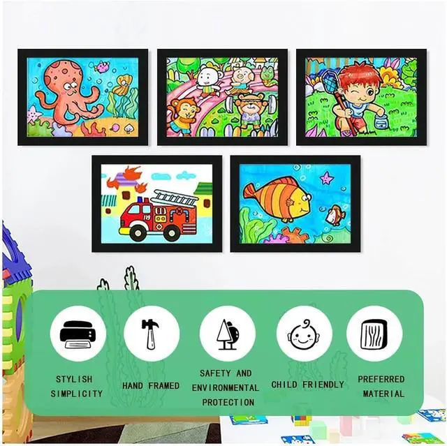 Alt view image 3 of 7 - 8.5x11 Kids Art Frames Art Display Frame Drawing Portfolio Storage Frame 2 pks