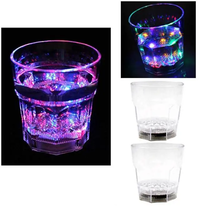 Alt view image 6 of 7 - Liquid Activated Multicolor LED Glasses Fun Light Up Drinking Tumblers 6oz 4pc