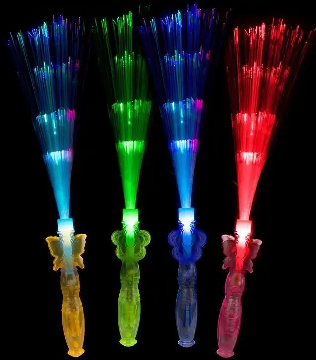 Main image of LED Fiber Optic Wands Light Up Fiber optic Glow Stick Star Heart Butterfly 8 PC