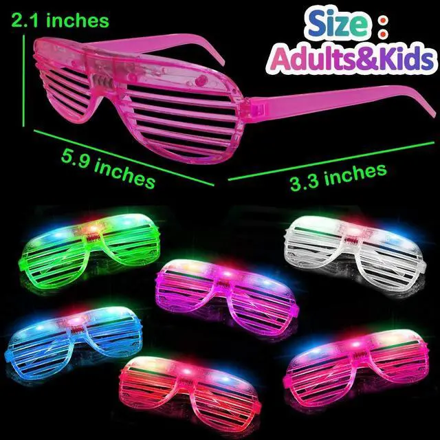 Alt view image 3 of 6 - 18 PCS LED Shutter Glasses Light Up Shades Flashing Rave Wedding Party Birthday