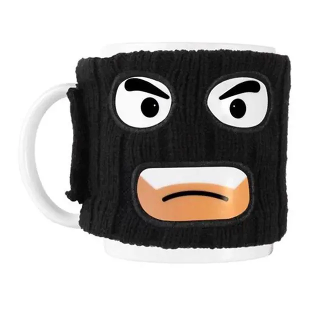 Alt view image 2 of 4 - Mugga Mug With Removable Balaclava - Cup Tea Thumbs Novelty Kitchen Office