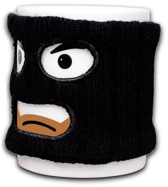 Alt view image 3 of 4 - Mugga Mug With Removable Balaclava - Cup Tea Thumbs Novelty Kitchen Office