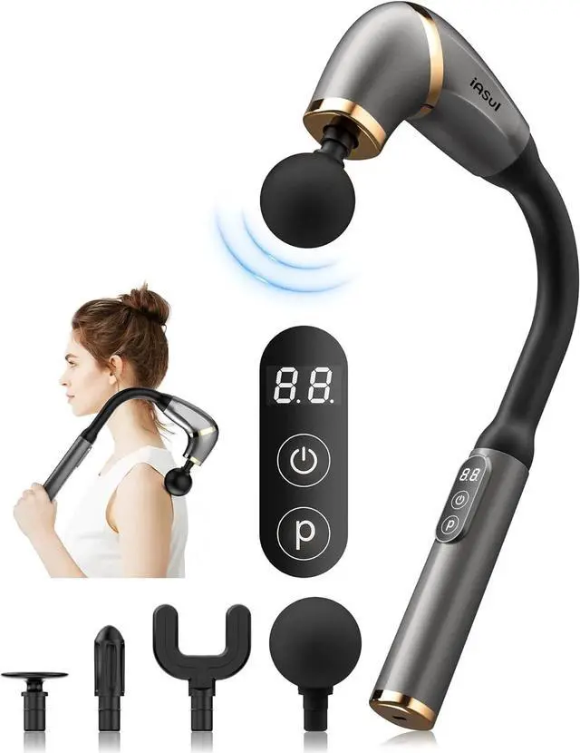 Main image of Massage Gun with Upgraded Extended Handle, Back Massager for Deep Pain Relief