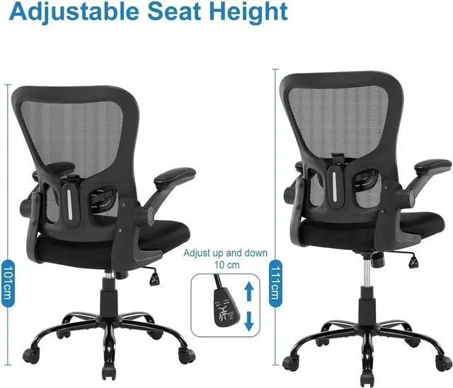 Alt view image 3 of 7 - Ergonomic Office Desk Chair Mesh Computer Chair w/Lumbar Support & Armrests