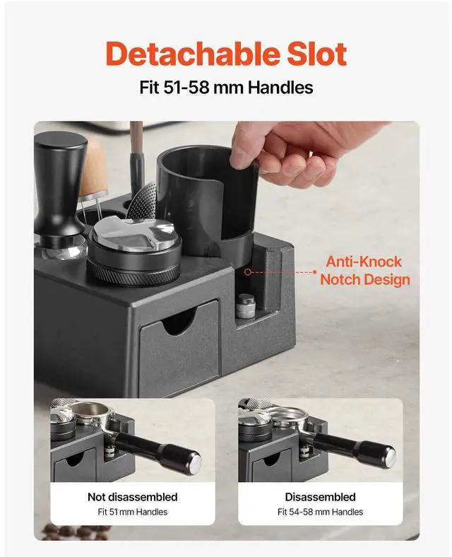 Alt view image 5 of 7 - 7-in-1 ABS Espresso Tamping Station 51-58 mm Station with Detachable Slot