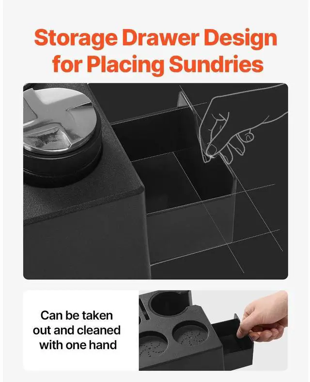 Alt view image 4 of 7 - 7-in-1 ABS Espresso Tamping Station 51-58 mm Station with Detachable Slot