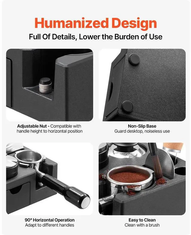Alt view image 6 of 7 - 7-in-1 ABS Espresso Tamping Station 51-58 mm Station with Detachable Slot