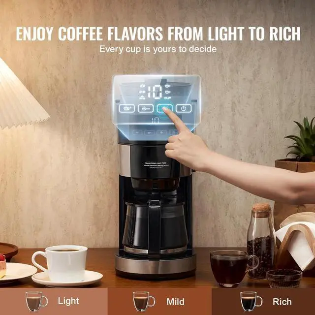 Alt view image 6 of 7 - Grind & Brew Coffee Maker 10 Cup Drip Coffee Machine w/ 3 Brew Strength Control