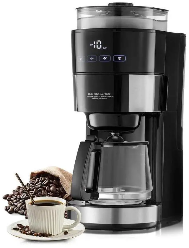 Main image of Grind & Brew Coffee Maker 10 Cup Drip Coffee Machine w/ 3 Brew Strength Control