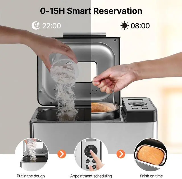 Alt view image 5 of 7 - 2LB 19-in-1 Bread Maker Automatic Compact Dough Machine Nonstick 3 Crust Colors