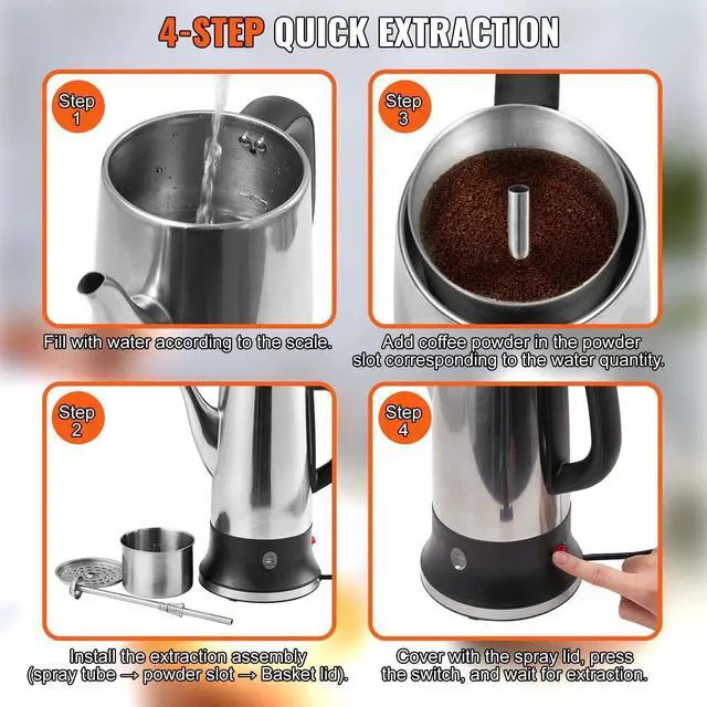 Alt view image 5 of 7 - 12-Cup Electric Percolator Coffee Pot with Stainless Steel Design