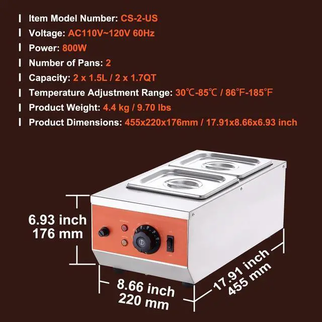 Alt view image 7 of 7 - Chocolate Tempering Machine Chocolate Melting Pot 9 Lbs 2 Tanks