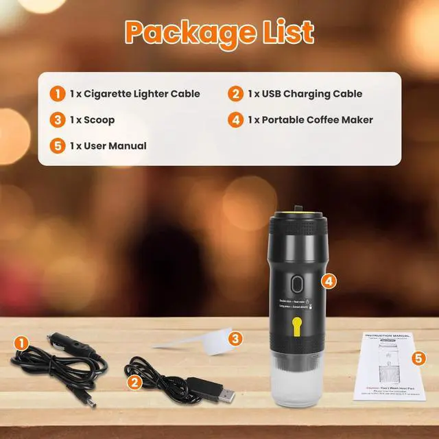 Alt view image 7 of 7 - Electric Coffee Maker Espresso Machine Car Maker Travel Heated Coffee Maker