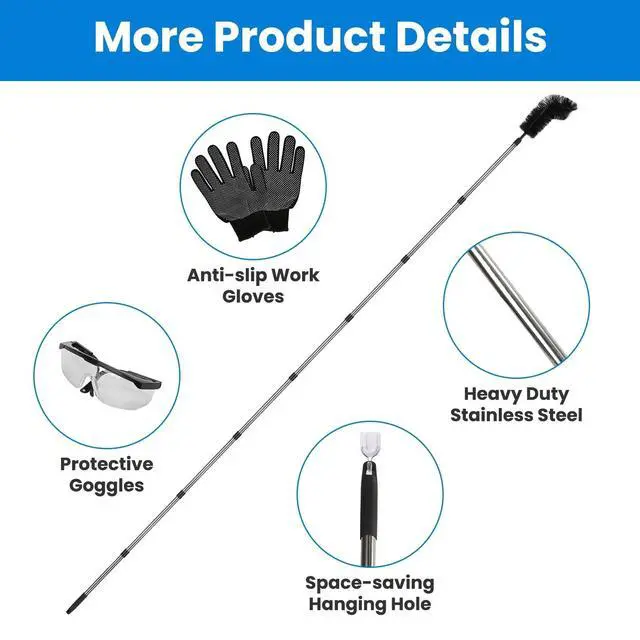 Alt view image 5 of 7 - 11.5FT Gutter Cleaning Brush Extendable Telescoping Handle Rain Gutter Cleaner