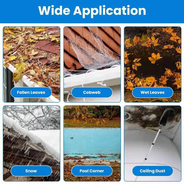 Alt view image 7 of 7 - 11.5FT Gutter Cleaning Brush Extendable Telescoping Handle Rain Gutter Cleaner