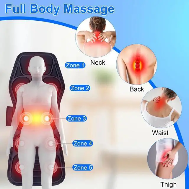 Alt view image 6 of 7 - Car Heated Full Body Massage Car Mat Back Support Massager Pinpoint Massage Safe