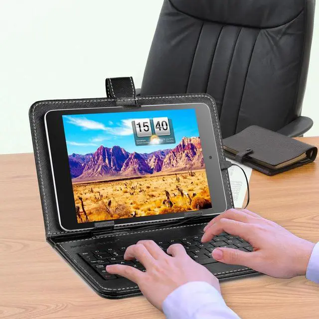 Alt view image 5 of 7 - Slim PU Leather Case Cover W/ Stand Keyboard USB 2.0 For 7.9" Android Tablet PC