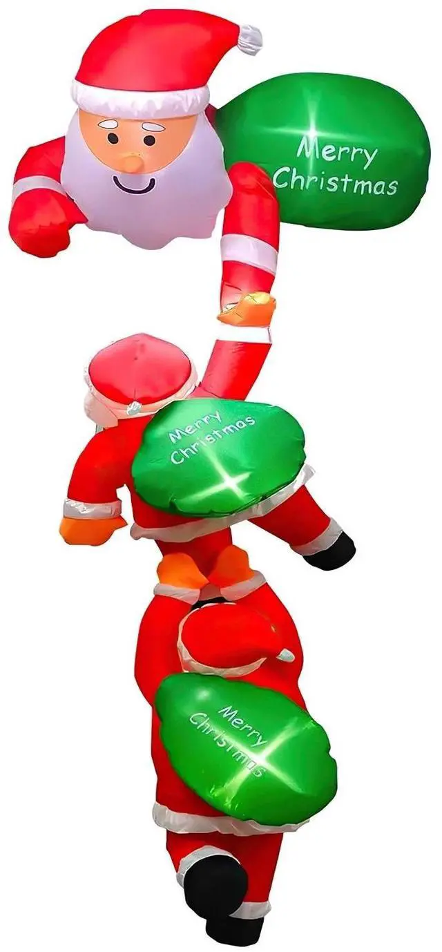 Alt view image 2 of 7 - 8FT Inflatable Climbing Santa Claus Christmas Santa Claus with Light Xmas Decor