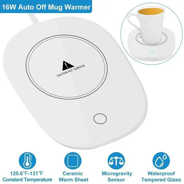 Alt view image 3 of 7 - Cup Mug Warmer Auto Shut Off Coffee Tea Milk Drink Heater Pad for Office Home