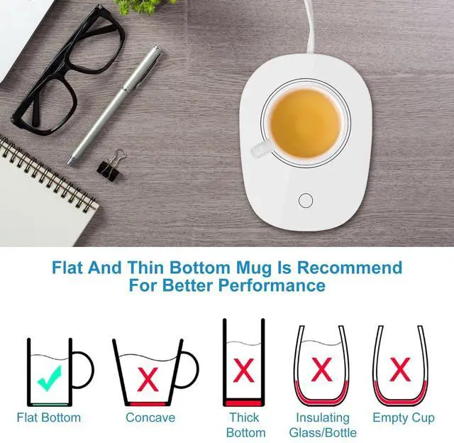 Alt view image 2 of 7 - Cup Mug Warmer Auto Shut Off Coffee Tea Milk Drink Heater Pad for Office Home