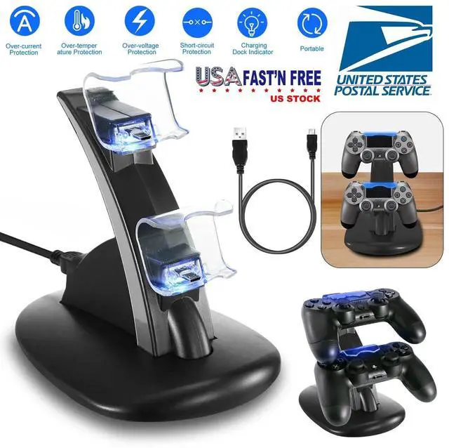 Main image of Dual USB Charger LED Station Dock Fast Charging Stand For Sony PS4 Controller
