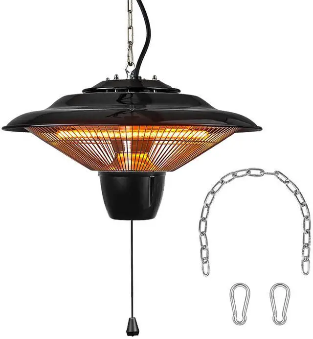 Alt view image 6 of 7 - 1500W Electric Hanging Patio Heater 360° Heating Outdoor Indoor Ceiling Heater