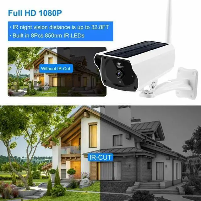 Alt view image 2 of 7 - 1080P HD Solar Powered WiFi IP Camera Outdoor Wireless Security Night Vision Cam