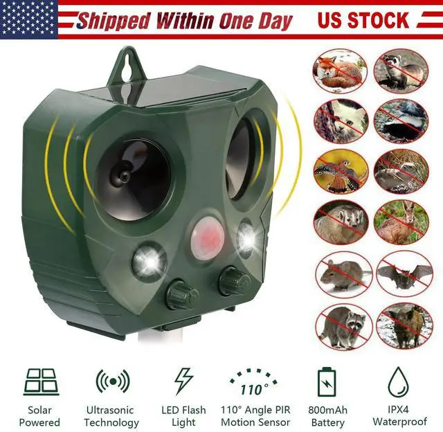 Main image of Outdoor Solar Ultrasonic Power Pest Animal Repeller Repellent Garden Cat Dog Fox