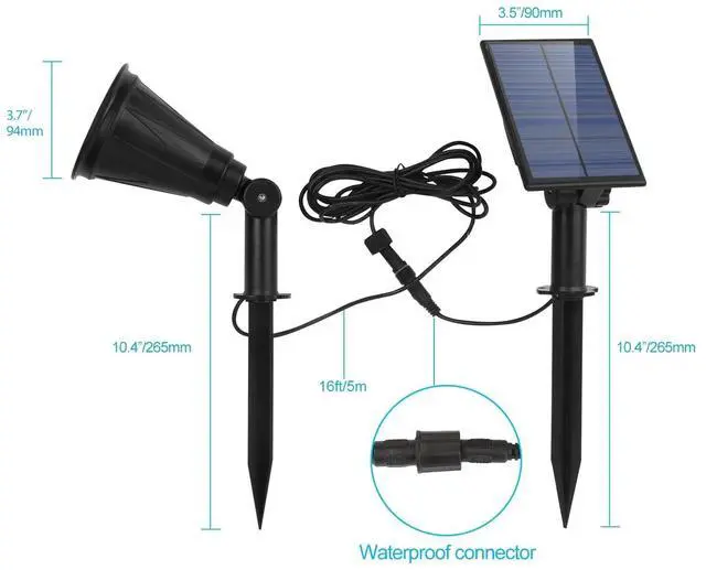 Alt view image 6 of 7 - 2in1 Solar Power Spot Light LED Garden Lamp Outdoor Walkway Lawn Landscape Path