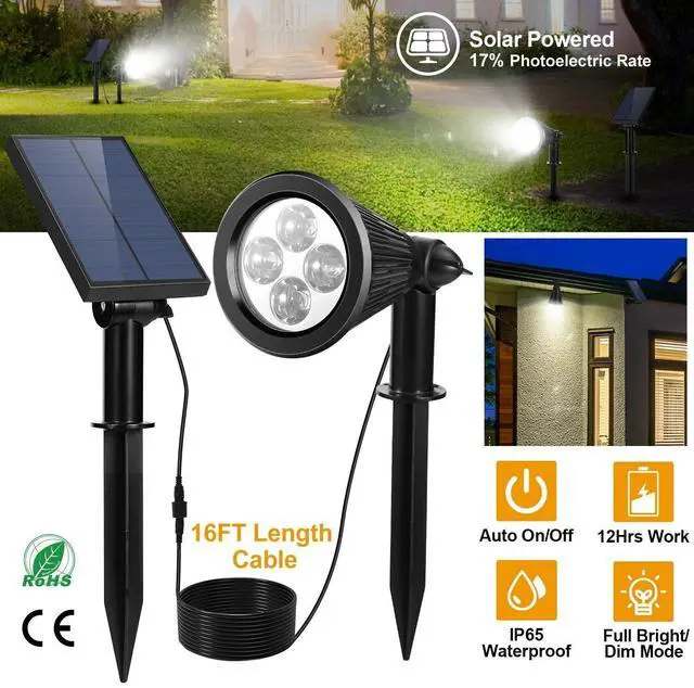 Alt view image 7 of 7 - 2in1 Solar Power Spot Light LED Garden Lamp Outdoor Walkway Lawn Landscape Path