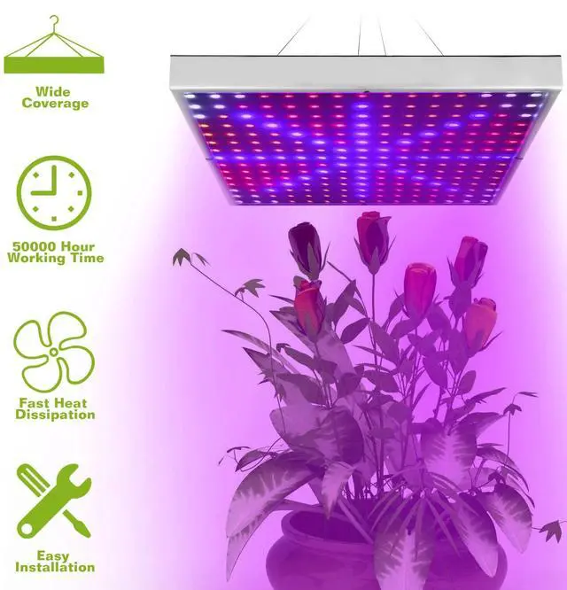 Alt view image 4 of 7 - 225 LED Full Spectrum Plant UV Grow Light Veg Lamp For Indoor Hydroponic Plant