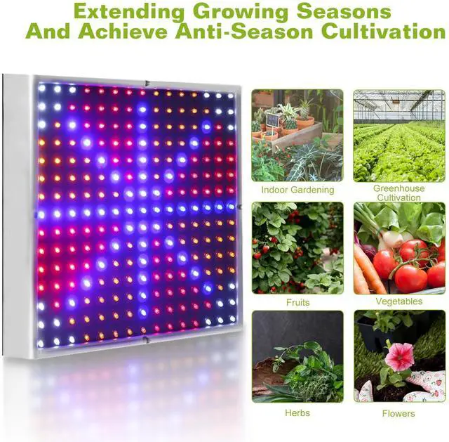 Alt view image 5 of 7 - 225 LED Full Spectrum Plant UV Grow Light Veg Lamp For Indoor Hydroponic Plant