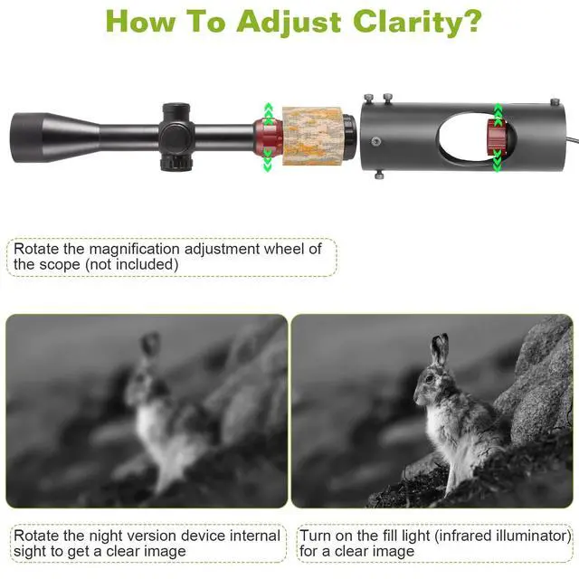 Alt view image 6 of 7 - Night Vision Camera Hunting Scope 5" Screen 850nm Infrared Rifle Sight LED IR