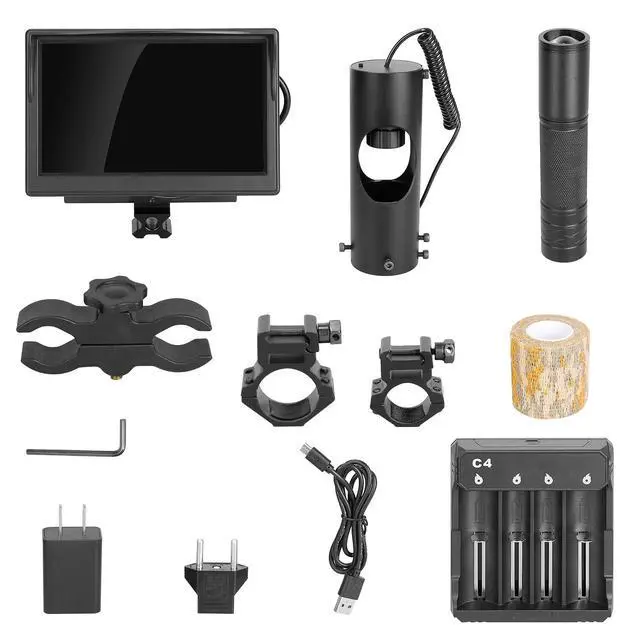 Alt view image 7 of 7 - Night Vision Camera Hunting Scope 5" Screen 850nm Infrared Rifle Sight LED IR