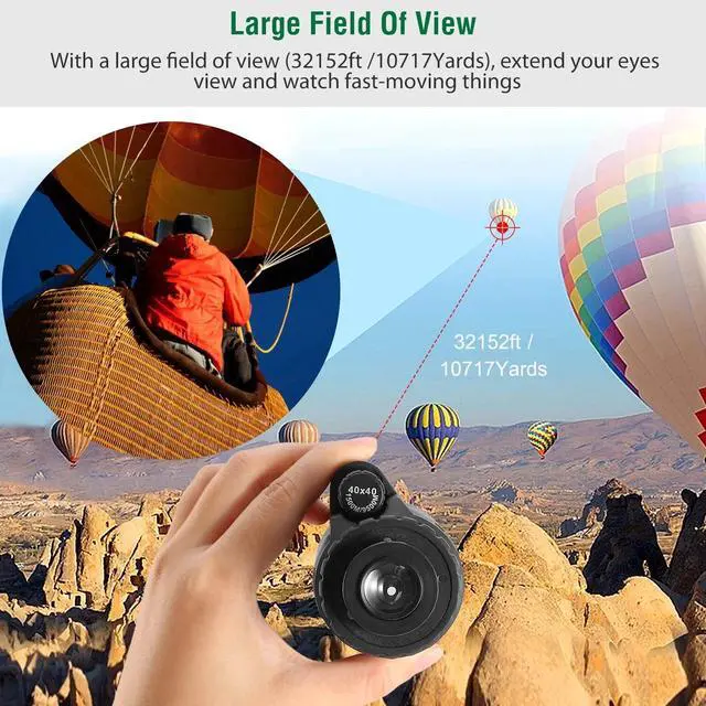 Alt view image 4 of 7 - 40x40 HD Optical Monocular Telescope w/ FMC Lens Low Light Vision Scope W/Tripod